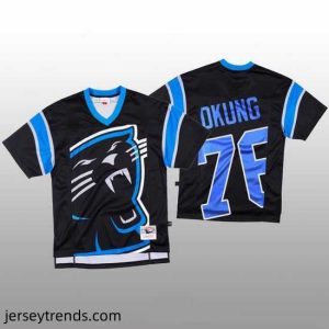 Radiant NFL Carolina Panthers 76 Russell Okung Black Mitchell  26 Nell Big Face Fashion Limited NFL Jersey
