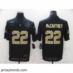 Brilliant Nike Carolina Panthers 22 Christian McCaffrey Black Camo 2020 Salute To Service Limited Jersey
