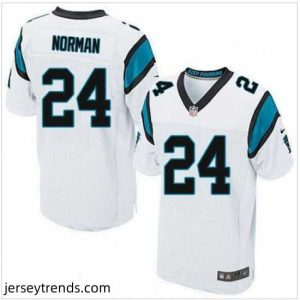 Suave Nike Carolina Panthers #24 Josh Norman White Mens Stitched NFL Elite Jersey