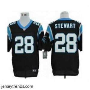 Exquisite Nike Carolina Panthers 28 Jonathan Stewart Black Elite NFL Jersey