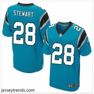 Brilliant Nike Carolina Panthers #28 Jonathan Stewart Blue Alternate Mens Stitched NFL Elite Jersey