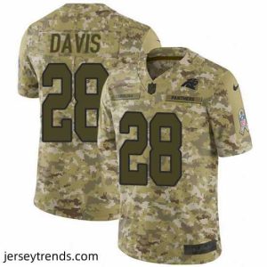 Brilliant Nike Carolina Panthers 28 Mike Davis Camo Stitched NFL Limited 2018 Salute To Service Jersey