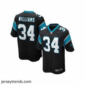 Striking Nike Carolina Panthers 34 DeAngelo Williams black Game NFL Jersey
