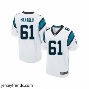 Suave Nike Carolina Panthers 61 Amini Silatolu White Elite NFL Jersey