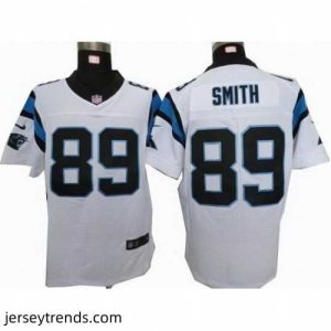 Captivating Nike Carolina Panthers 89 Steve Smith white Elite NFL Jersey