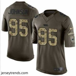 Enchanting Nike Carolina Panthers #95 Charles Johnson Green 27s Stitched NFL Limited Salute to Service Jersey