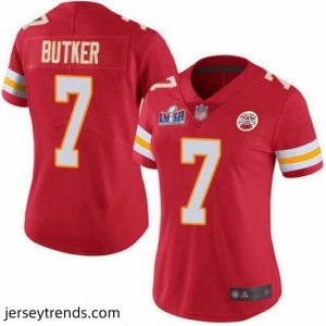 Radiant Nike Chiefs 7 Harrison Butker Red Team Color Bound Stitched NFL Vapor Untouchable Limited 2024 Super Bowl LVIII Jersey