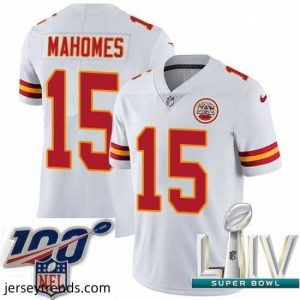 Magnificent Nike Kansas City Chiefs #15 Patrick Mahomes White 2020 Super Bowl LIV Stitched NFL Vapor Untouchable Limited Jersey