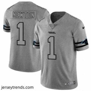 Suave Nike Panthers 1 Cam Newton 2019 Gray Gridiron Gray Vapor Untouchable Limited Jersey