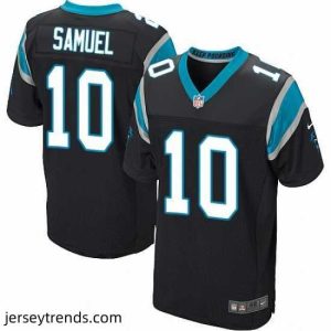Radiant Nike Panthers #10 Curtis Samuel Black Team Color Mens Stitched NFL Elite Jersey