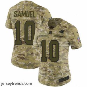 Exquisite Nike Panthers #10 Curtis Samuel Camo Stitched NFL Limited 2018 Salute to Service Jersey