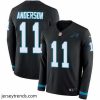 Brilliant Nike Panthers 11 Robby Anderson Black Team Color Stitched NFL Limited Therma Long Sleeve Jersey