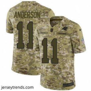 Radiant Nike Panthers 11 Robby Anderson Camo Stitched NFL Limited 2018 Salute To Service Jersey