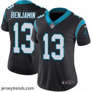 Radiant Nike Panthers #13 Kelvin Benjamin Black Team Color Womens Stitched NFL Vapor Untouchable Limited Jersey