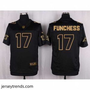 Striking Nike Panthers #17 Devin Funchess Black Mens Stitched NFL Elite Pro Line Gold Collection Jersey