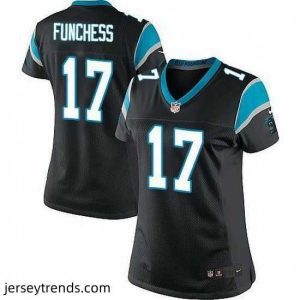 Magnificent Nike Panthers #17 Devin Funchess Black Team Color Womens Stitched NFL Elite Jersey
