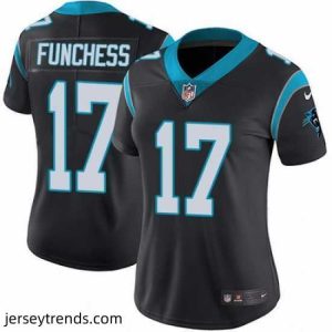 Brilliant Nike Panthers #17 Devin Funchess Black Team Color Womens Stitched NFL Vapor Untouchable Limited Jersey