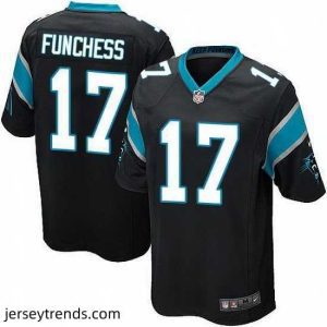 Striking Nike Panthers #17 Devin Funchess Black Team Color Stitched NFL Elite Jersey