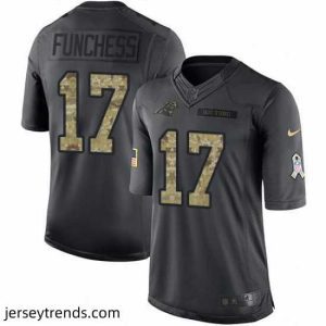 Magnificent Nike Panthers #17 Devin Funchess Black Stitched NFL Limited 2016 Salute to Service Jersey