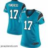 Striking Nike Panthers #17 Devin Funchess Blue Alternate Womens Stitched NFL Elite Jersey