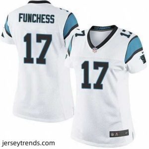 Magnificent Nike Panthers #17 Devin Funchess White Womens Stitched NFL Elite Jersey