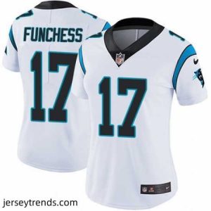 Striking Nike Panthers #17 Devin Funchess White Womens Stitched NFL Vapor Untouchable Limited Jersey