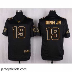 Brilliant Nike Panthers #19 Ted Ginn Jr Black Mens Stitched NFL Elite Pro Line Gold Collection Jersey