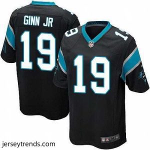 Radiant Nike Panthers #19 Ted Ginn Jr Black Team Color Stitched NFL Elite Jersey