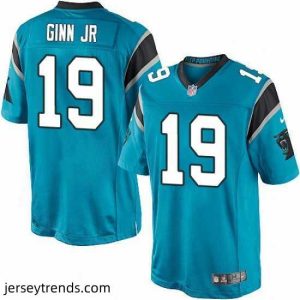 Brilliant Nike Panthers #19 Ted Ginn Jr Blue Alternate Mens Stitched NFL Elite Jersey