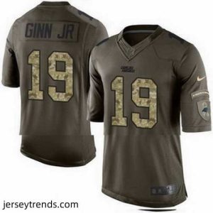 Brilliant Nike Panthers #19 Ted Ginn Jr Green Mens Stitched NFL Limited Salute to Service Jersey