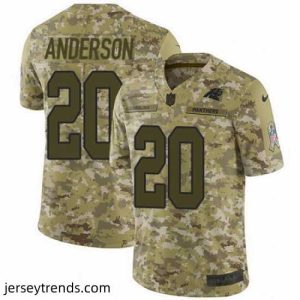 Enchanting Nike Panthers #20 C J Anderson Camo Mens Stitched NFL Limited 2018 Salute To Service Jersey