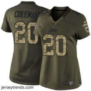 Brilliant Nike Panthers #20 Kurt Coleman Green Womens Stitched NFL Limited Salute to Service Jersey