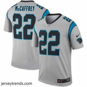 Magnificent Nike Panthers 22 Christian McCaffrey Silver Inverted Legend Jersey