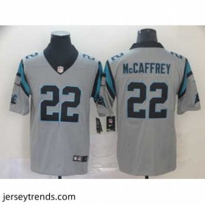 Suave Nike Panthers 22 Christian McCaffrey Silver Inverted Legend Limited Jersey