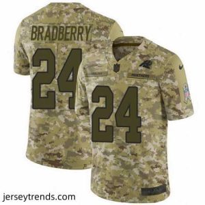 Magnificent Nike Panthers #24 James Bradberry Camo Mens Stitched NFL Limited 2018 Salute To Service Jersey
