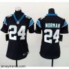Brilliant Nike Panthers #24 Josh Norman Black Team Color Womens Stitched NFL Elite Jersey