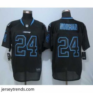 Captivating Nike Panthers #24 Josh Norman Lights Out Black Mens Stitched NFL Elite Jersey