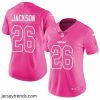 Brilliant Nike Panthers #26 Donte Jackson Pink Womens Stitched NFL Limited Rush Fashion Jersey