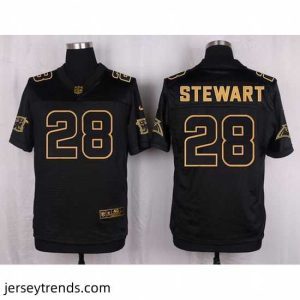 Enchanting Nike Panthers #28 Jonathan Stewart Black Mens Stitched NFL Elite Pro Line Gold Collection Jersey