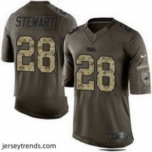 Exquisite Nike Panthers #28 Jonathan Stewart Green Mens Stitched NFL Limited Salute to Service Jersey