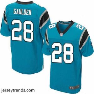 Radiant Nike Panthers #28 Rashaan Gaulden Blue Alternate Mens Stitched NFL Elite Jersey