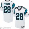 Suave Nike Panthers #28 Rashaan Gaulden White Mens Stitched NFL Elite Jersey