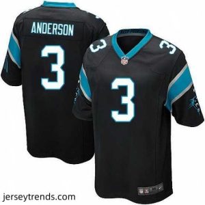 Radiant Nike Panthers #3 Derek Anderson Black Team Color Mens Stitched NFL Elite Jersey