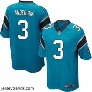 Radiant Nike Panthers #3 Derek Anderson Blue Team Color Mens Stitched NFL Elite Jersey