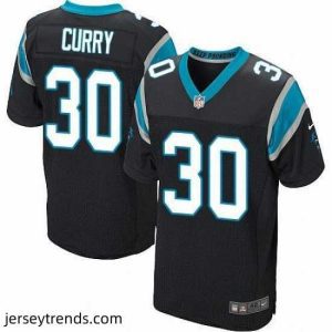 Brilliant Nike Panthers #30 Stephen Curry Black Team Color Mens Stitched NFL Elite Jersey