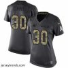 Suave Nike Panthers #30 Stephen Curry Black Womens Stitched NFL Limited 2016 Salute to Service Jersey