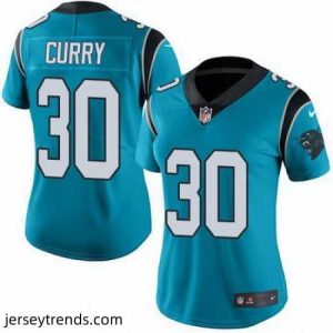 Radiant Nike Panthers #30 Stephen Curry Blue Alternate Womens Stitched NFL Vapor Untouchable Limited Jersey