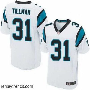 Radiant Nike Panthers #31 Charles Tillman White Mens Stitched NFL Elite Jersey