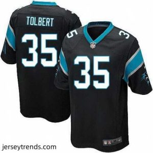 Radiant Nike Panthers #35 Mike Tolbert Black Team Color Stitched NFL Elite Jersey