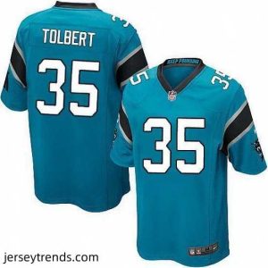 Radiant Nike Panthers #35 Mike Tolbert Blue Alternate Stitched NFL Elite Jersey